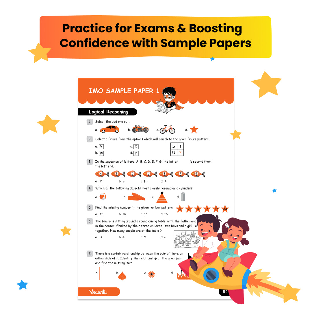 Vedantu Early Learning IMO Workbook for Grade 1 | Boost Problem-Solving Skills with 31 Worksheets HOTS & Sample Paper Challenges | Learn, Practice, and Win – Your Child’s Best Companion for Maths Olympiads Preparation