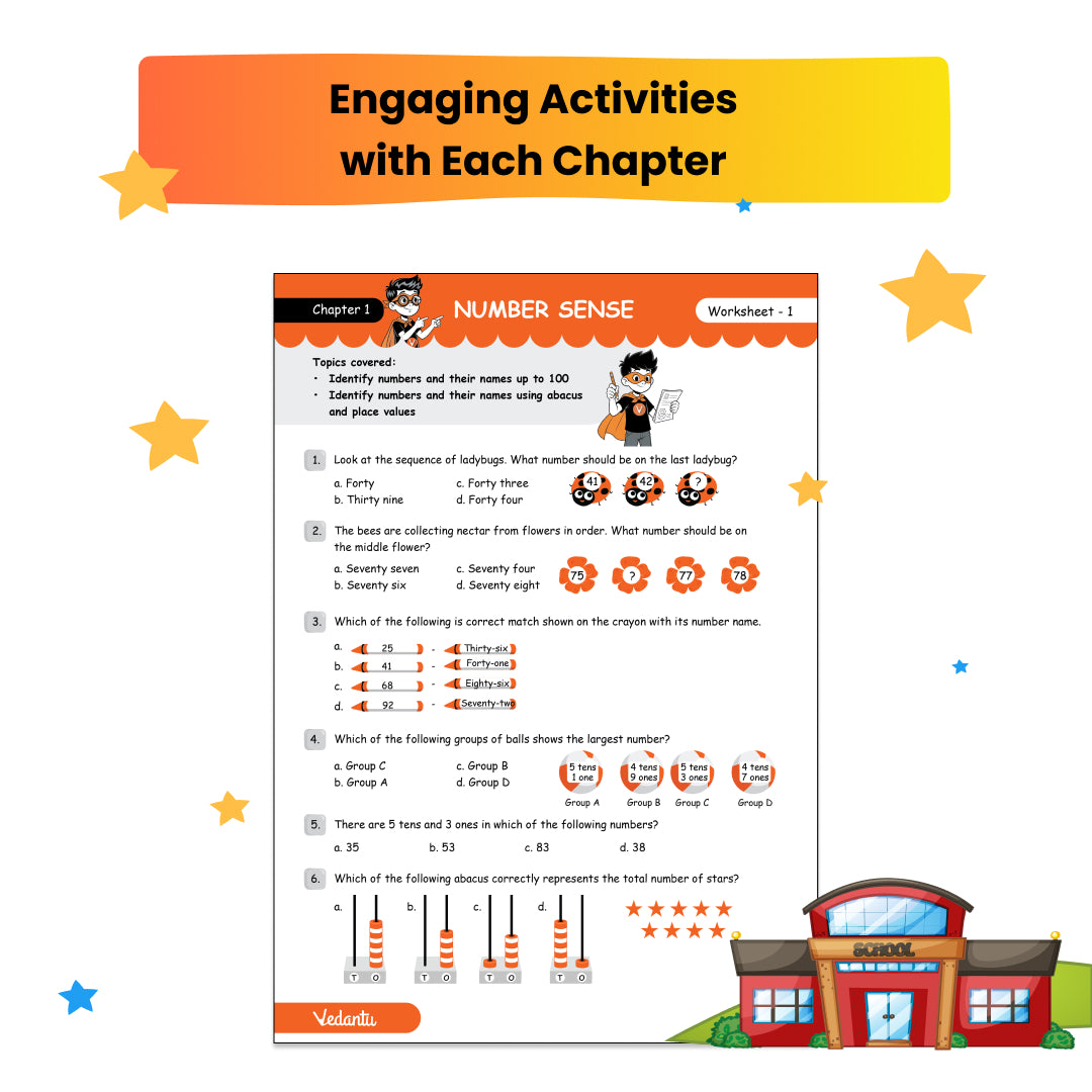 Vedantu Early Learning IMO Workbook for Grade 1 | Boost Problem-Solving Skills with 31 Worksheets HOTS & Sample Paper Challenges | Learn, Practice, and Win – Your Child’s Best Companion for Maths Olympiads Preparation