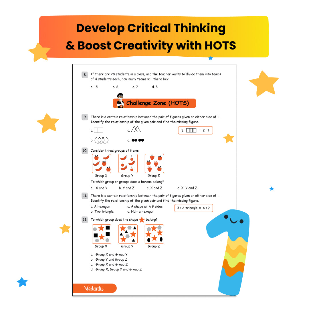 Vedantu Early Learning IMO Workbook for Grade 1 | Boost Problem-Solving Skills with 31 Worksheets HOTS & Sample Paper Challenges | Learn, Practice, and Win – Your Child’s Best Companion for Maths Olympiads Preparation