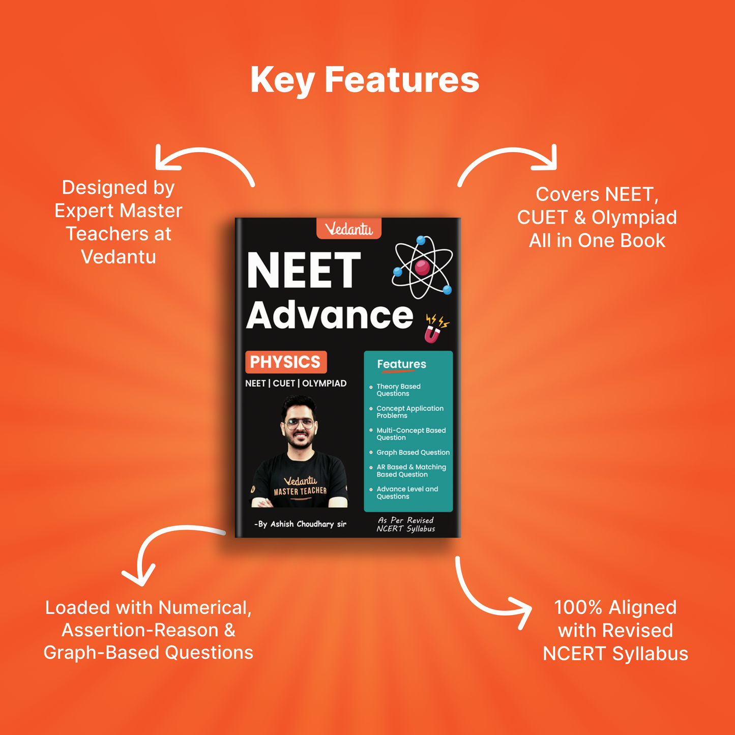 Vedantu NEET Advance Physics Question Book | NEET-UG Medical Entrance Exam Book 2026, CUET & Olympiad Preparation Guide | NCERT Based Topicwise MCQs, Theory Based Questions, Matching Graph, A/R & Diagram Based Questions