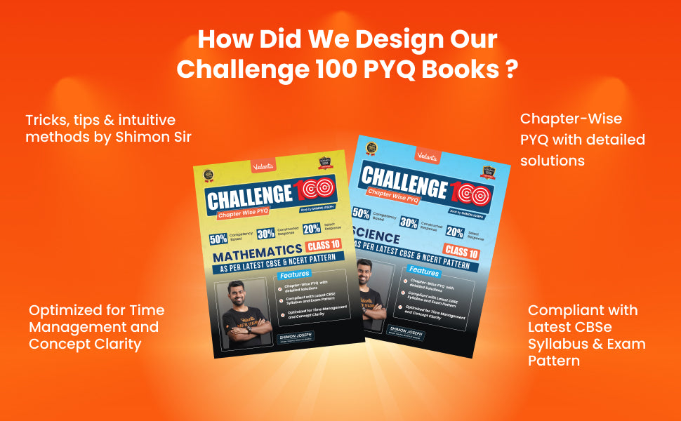 Vedantu Challenge 100 Science & Mathematics Class 10 Books Set Of 2 | CBSE Chapter-wise PYQ with Solutions | NCERT Based | 2026 Exam Prep Guide | Competency-Based | Objective & Subjective Questions | Practice Book by Shimon Joseph | Score Booster Series