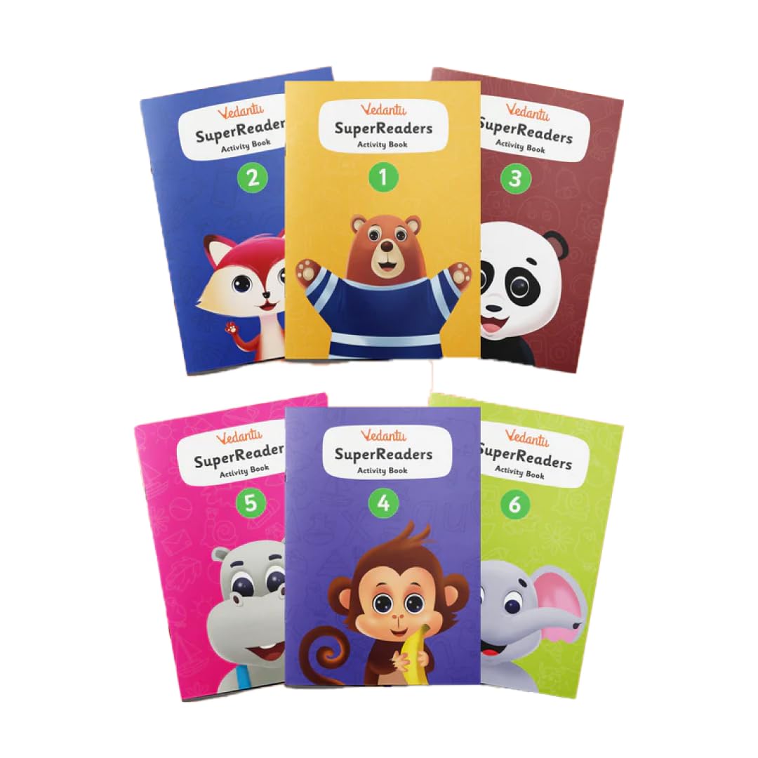 Vedantu Early Learning SuperReaders Activity Book Set for Kids (1-6) | With 40+ Colourful Worksheets | Master Phonics, Grammar, Word Analysis & Reading Fluency | Fun Projects & Short Stories for Ages 4 to 8 Years