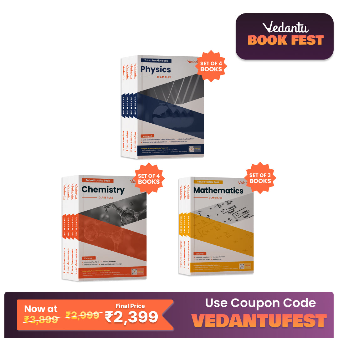 Vedantu JEE Tatva Book Set – Physics, Chemistry, Mathematics | Set Of 11 Volumes For Class 11 | Chapterwise PYQs, Concept Videos, Theory & Graded Exercises | Latest Edition