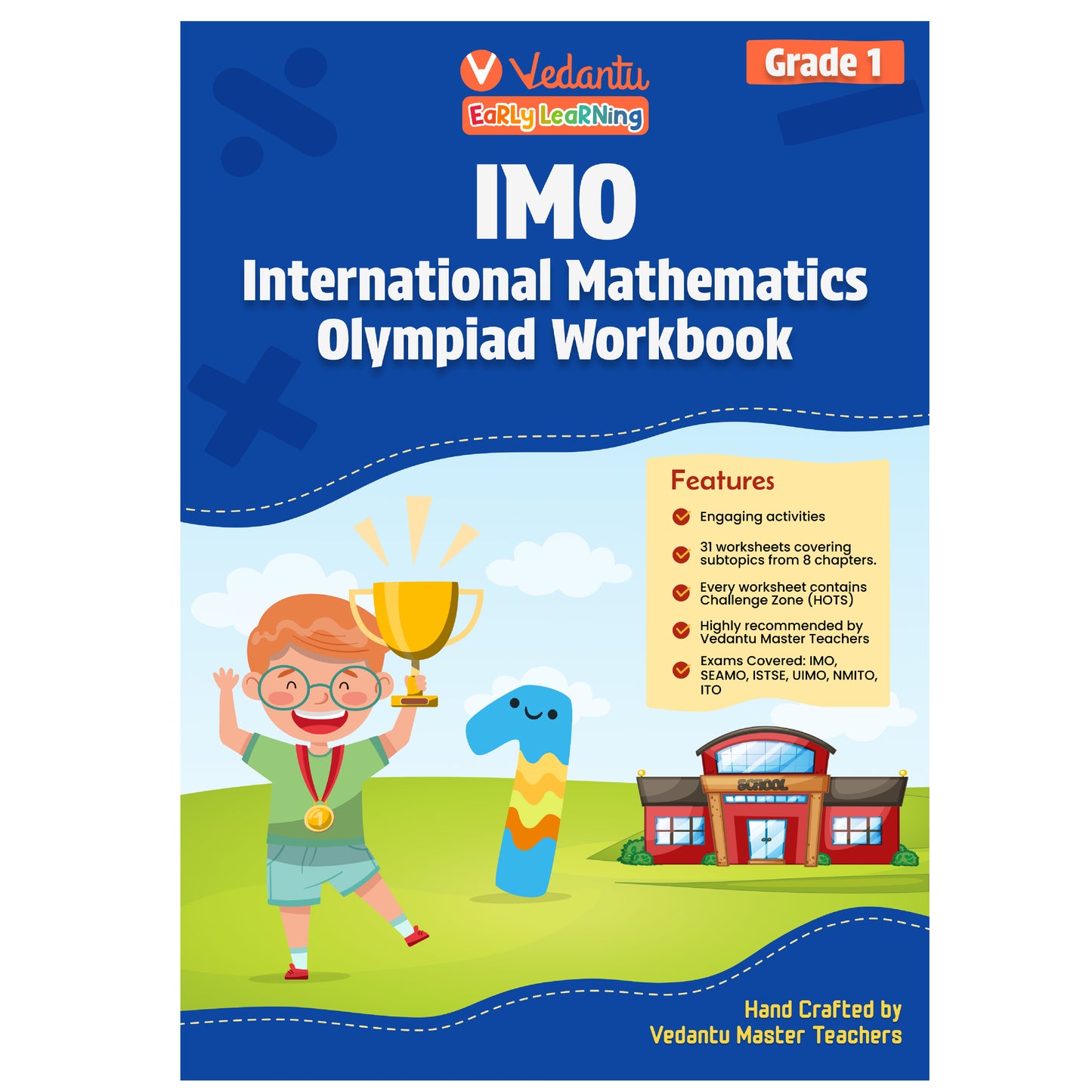 Vedantu Early Learning IMO Workbook for Grade 1 | Boost Problem-Solving Skills with 31 Worksheets HOTS & Sample Paper Challenges | Learn, Practice, and Win – Your Child’s Best Companion for Maths Olympiads Preparation