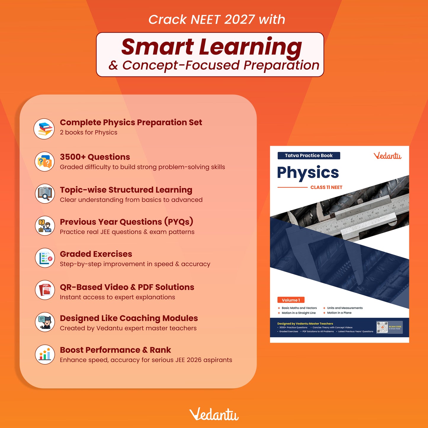 Vedantu NEET Tatva Book Set – Physics, Chemistry, Biology | Set Of 7 Volumes For Class 11 | Chapterwise PYQs, Concept Videos, Theory & Graded Exercises | Latest Edition