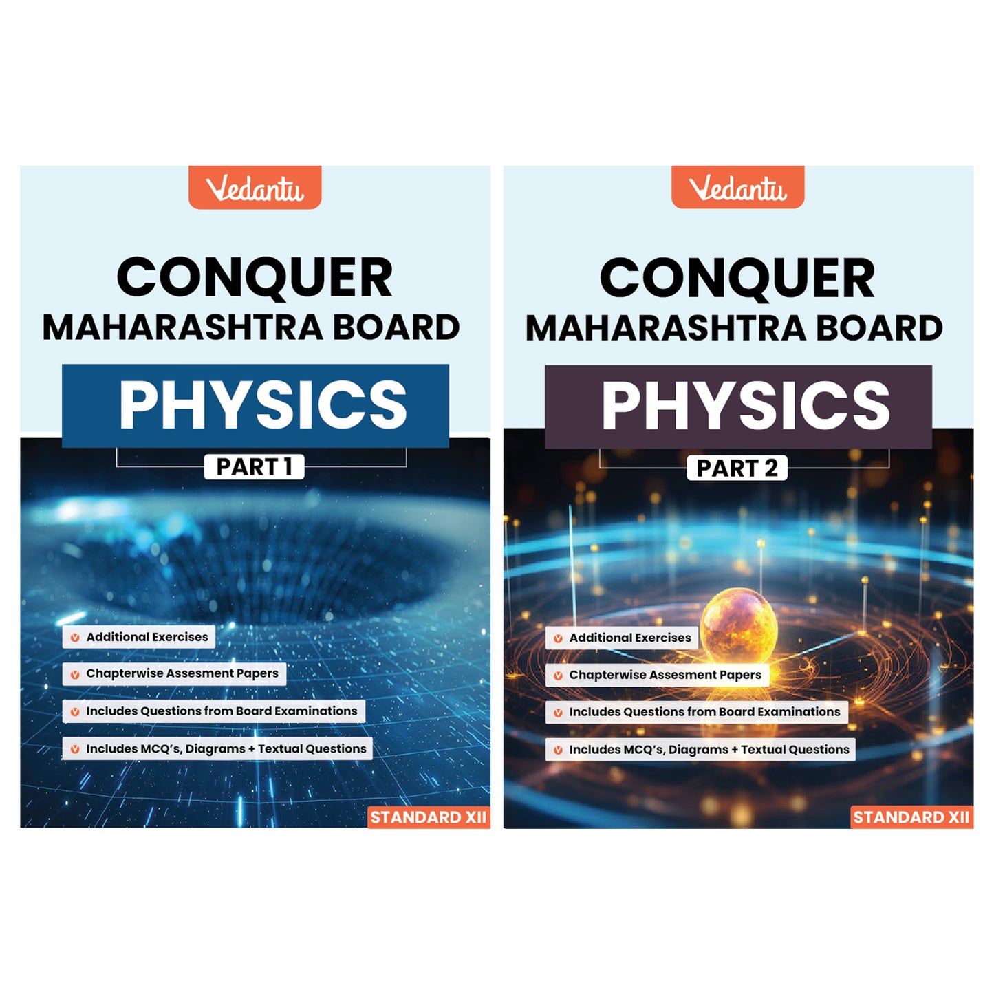Vedantu Conquer Maharashtra Board Physics Book Part 1 & 2 | Standard XII | HSC Class 12 Textbook with Board Exam Questions, MCQs, Diagrams & Chapterwise Assessments | Latest Edition