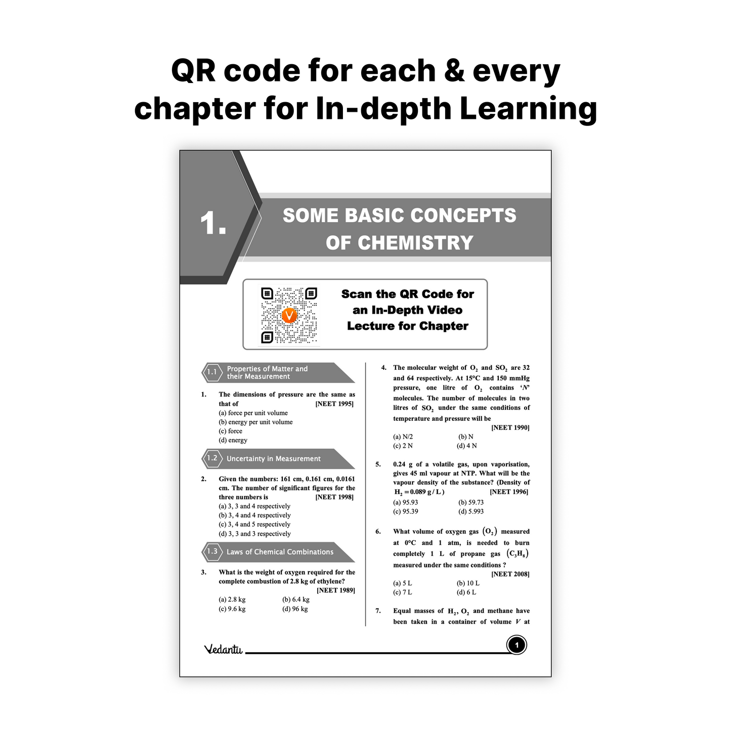 Vedantu 38 Years NEET Chemistry (1987–2025) Previous Year Questions Book | Chapter & Topic Wise PYQs | 2000+ Questions, QR Video Solutions, 10 Mock Tests | NCERT Based for 2026 Exam