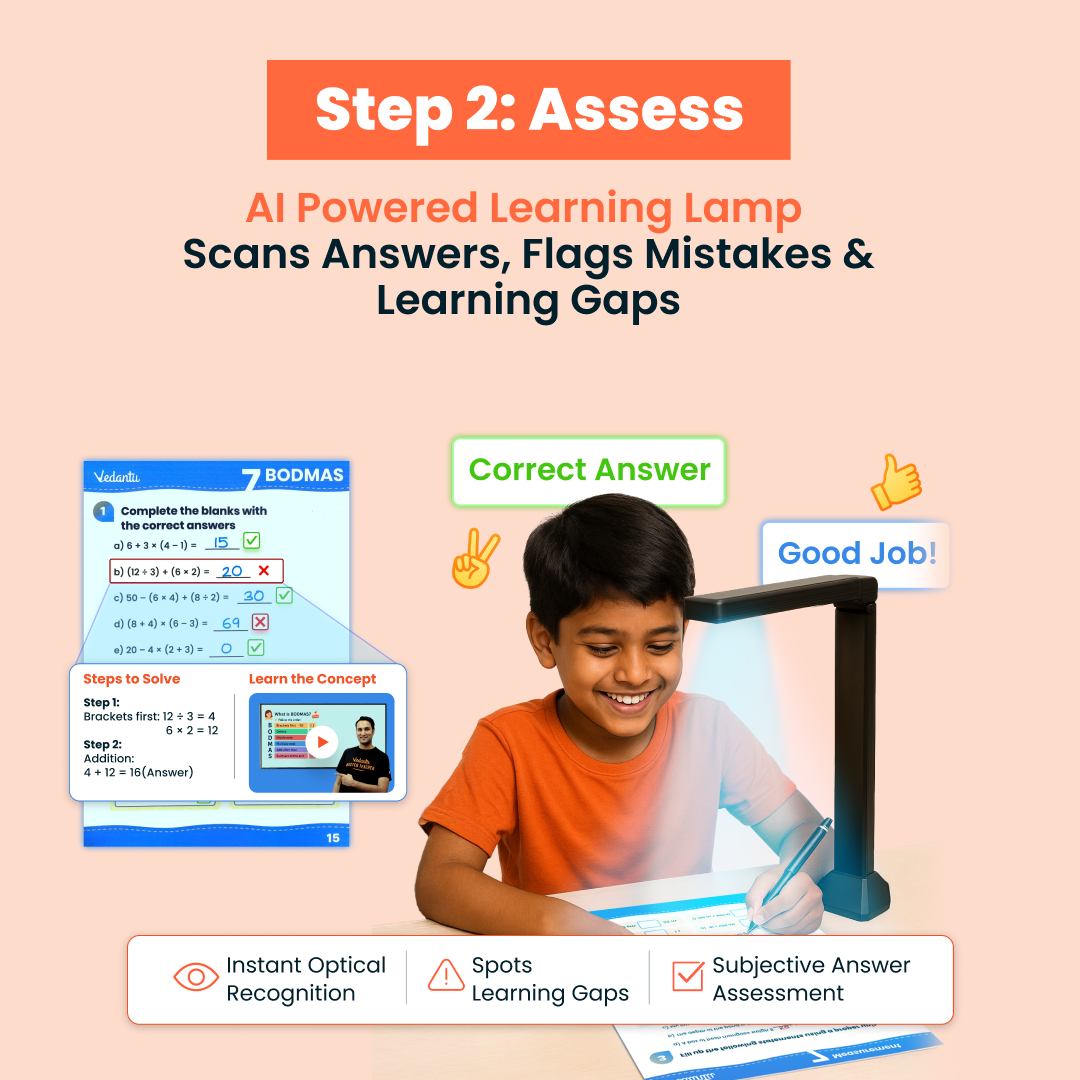 AI Math Practice Lamp with SmartSheets – Scan, Solve, Practice, Progress | Instant Feedback for Grades 1–8 (Copy)