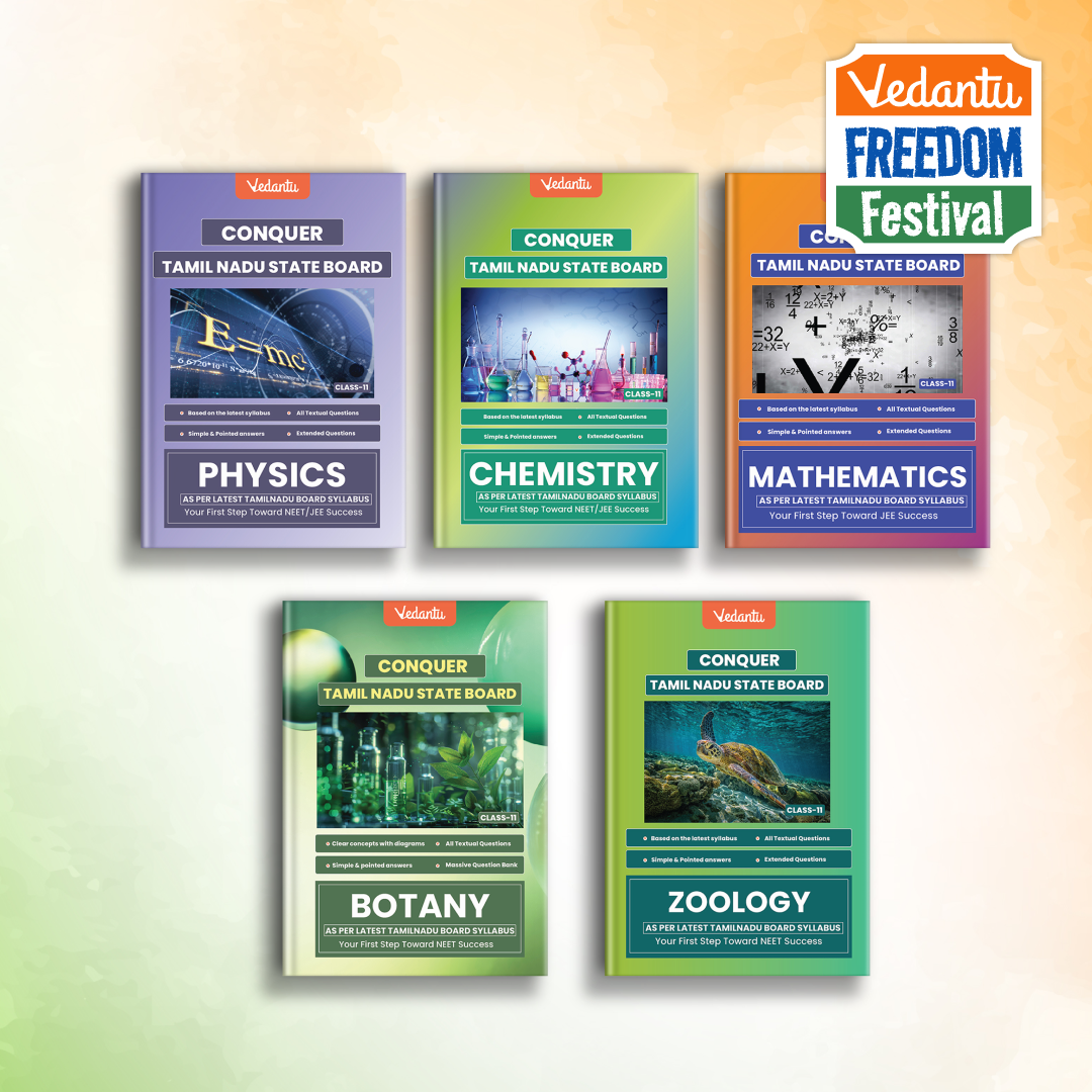 Vedantu Conquer Physics, Chemistry, Mathematics, Botany & Zoology Books Combo for Class 11 Set Of 5 | Tamil Nadu State Board | Based on Latest Syllabus | Exercises with Solutions, HOTS & Govt. Questions | JEE/NEET Focused