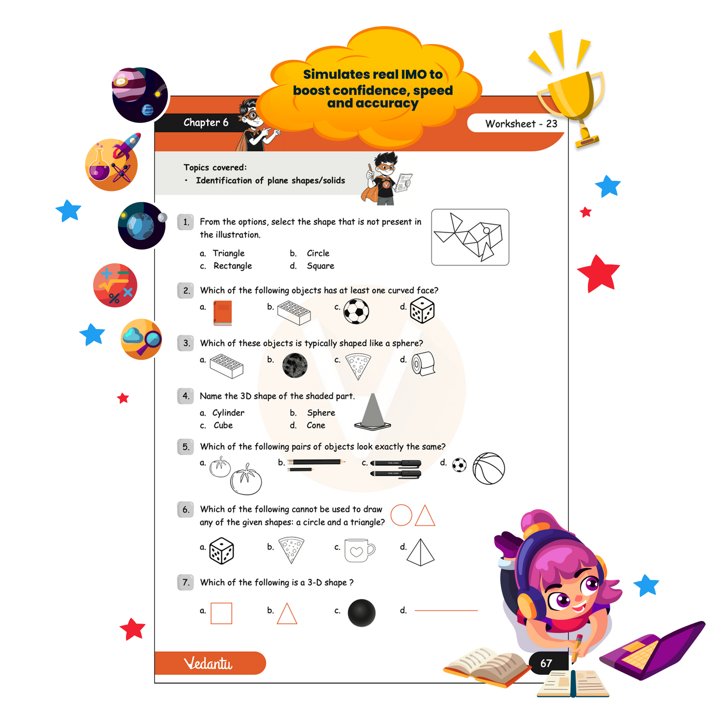 Vedantu Early Learning IMO Workbook for Grade 3 | International Mathematics Olympiad Preparation Book | 30 Concept Worksheets with HOTS, Sample Papers & Challenge Zones | Ideal for CBSE, ICSE & State Boards