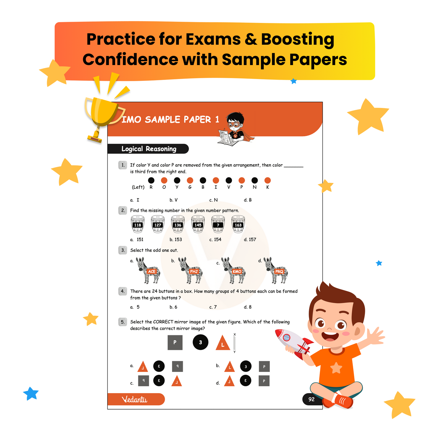 Vedantu Early Learning IMO Workbook for Grade 3 | International Mathematics Olympiad Preparation Book | 30 Concept Worksheets with HOTS, Sample Papers & Challenge Zones | Ideal for CBSE, ICSE & State Boards