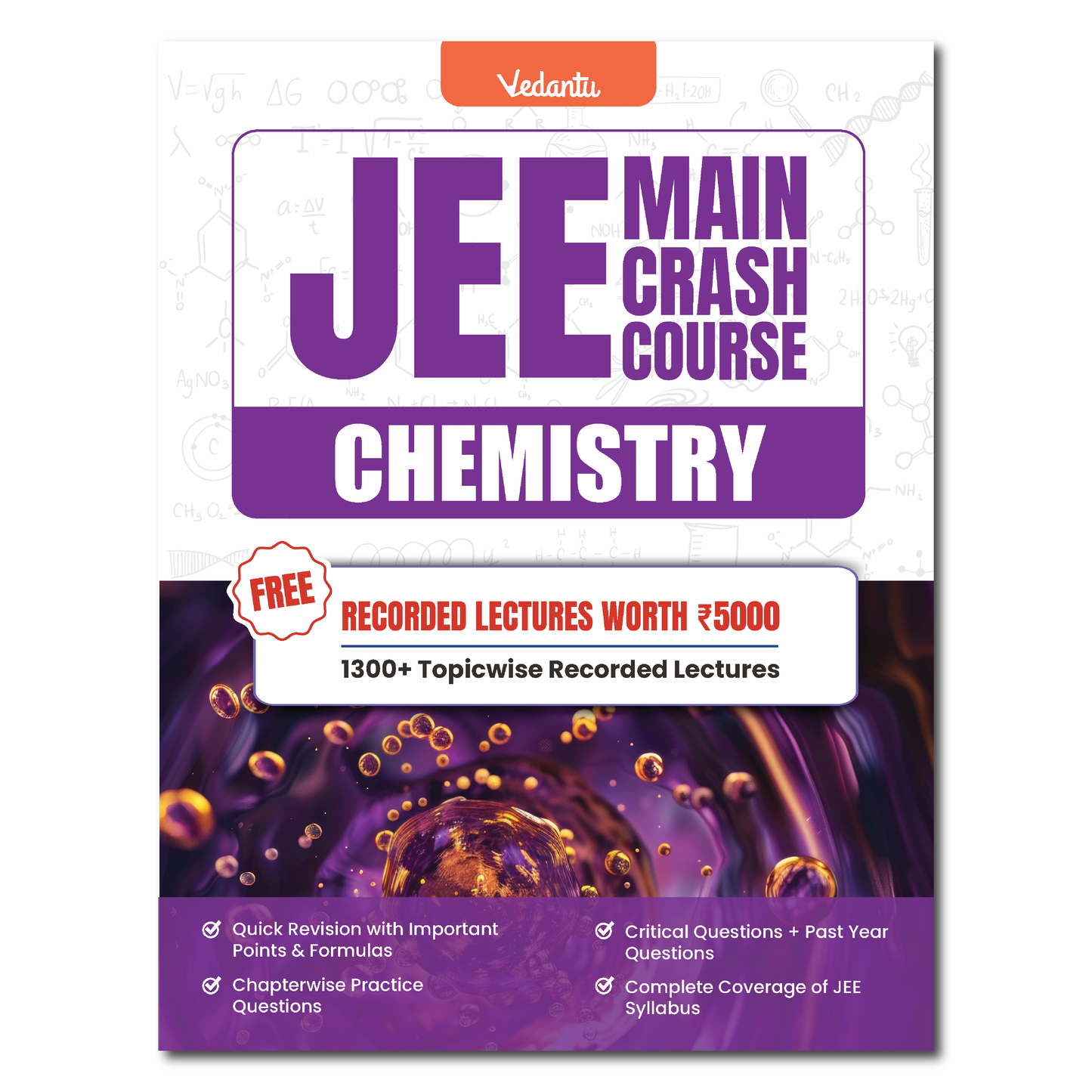 Vedantu JEE Main 2025 Crash Course Book Set Of 3 – Physics, Chemistry, Mathematics | Latest Syllabus | Includes Free Recorded Course