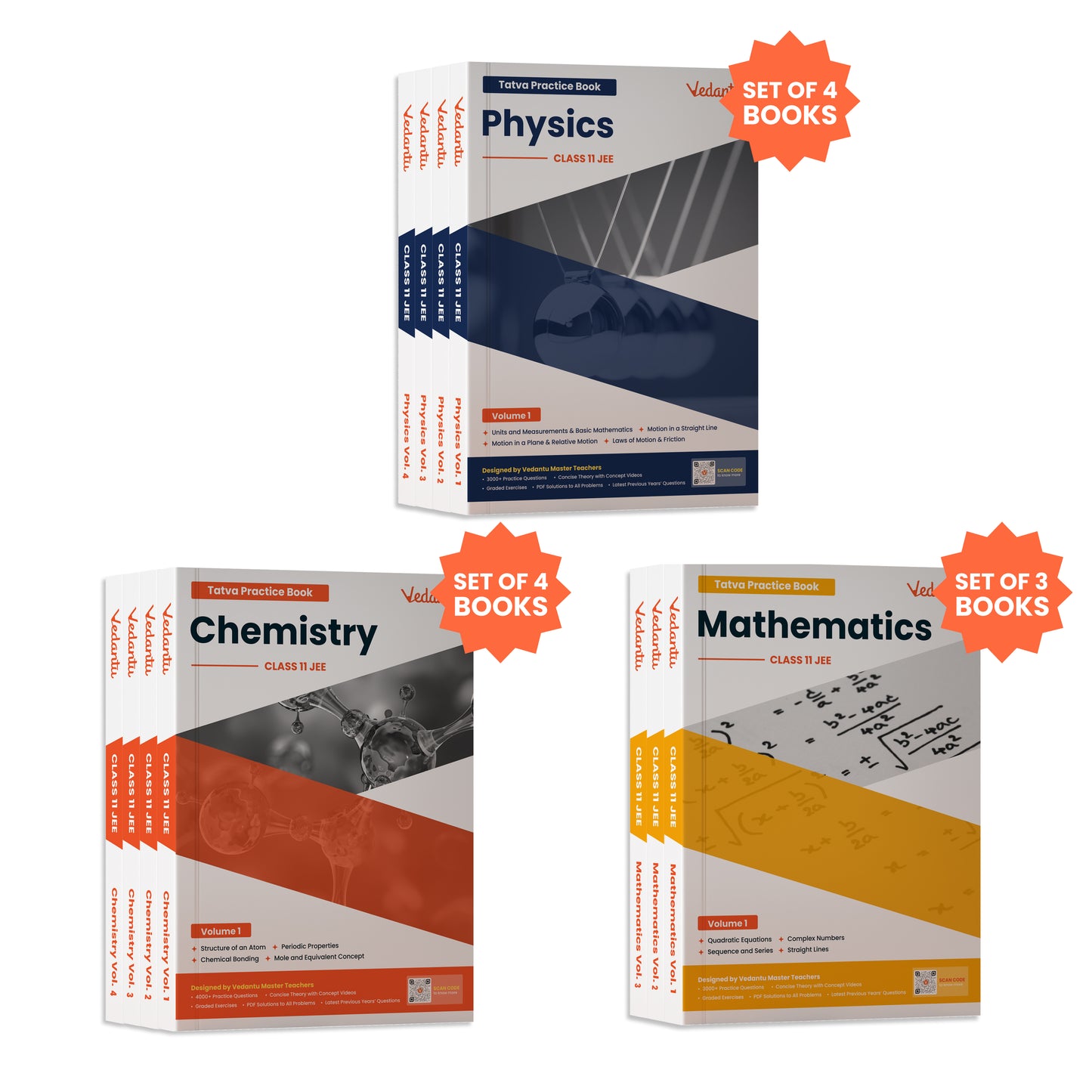 Vedantu JEE Tatva Book Set – Physics, Chemistry, Mathematics | Set Of 11 Volumes For Class 11 | Chapterwise PYQs, Concept Videos, Theory & Graded Exercises | Latest Edition