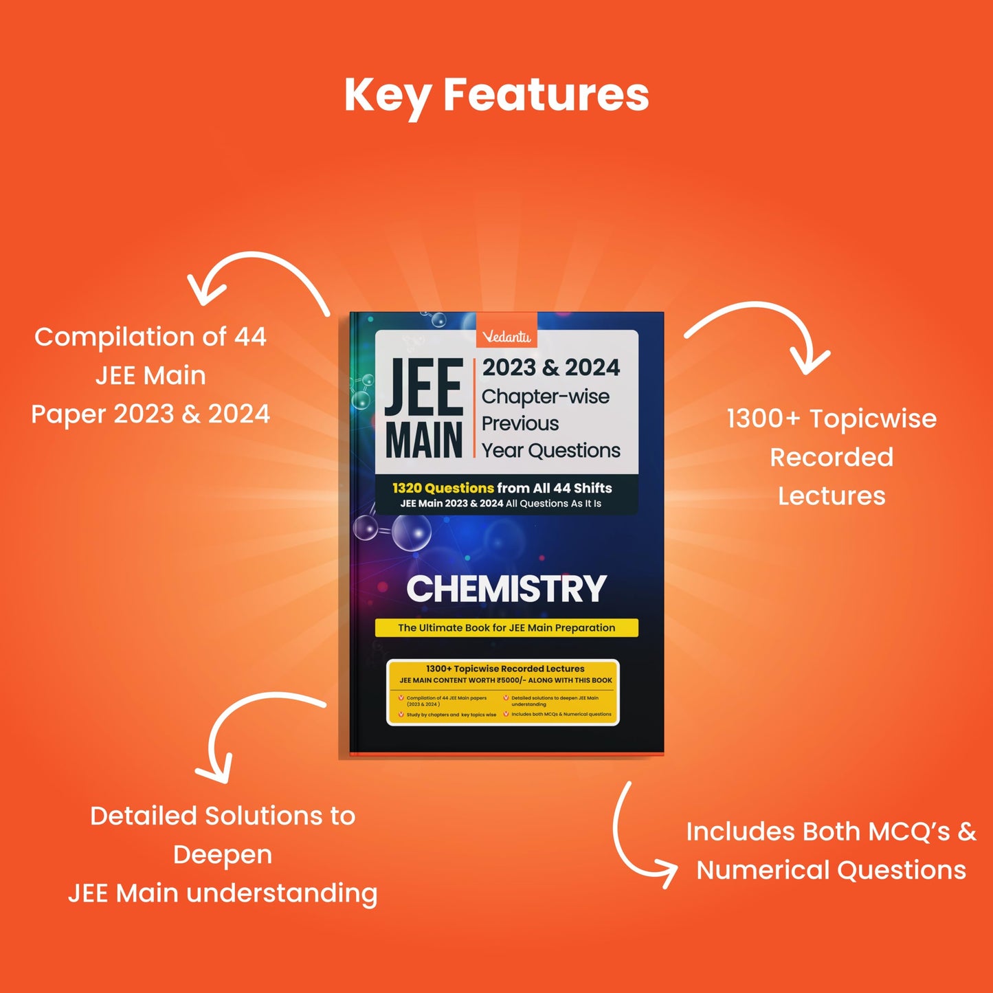 Vedantu JEE Main PYQ Books - Complete Set of 3 for Physics, Chemistry, and Mathematics | 2023 & 2024 Chapterwise Previous Year Questions | Ideal for JEE Main Preparation | Includes Access to JEE Recorded Lectures