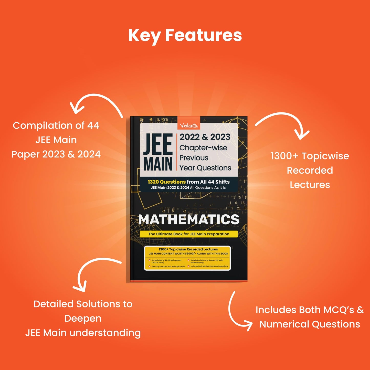 Vedantu JEE Main PYQ Books - Complete Set of 3 for Physics, Chemistry, and Mathematics | 2023 & 2024 Chapterwise Previous Year Questions | Ideal for JEE Main Preparation | Includes Access to JEE Recorded Lectures