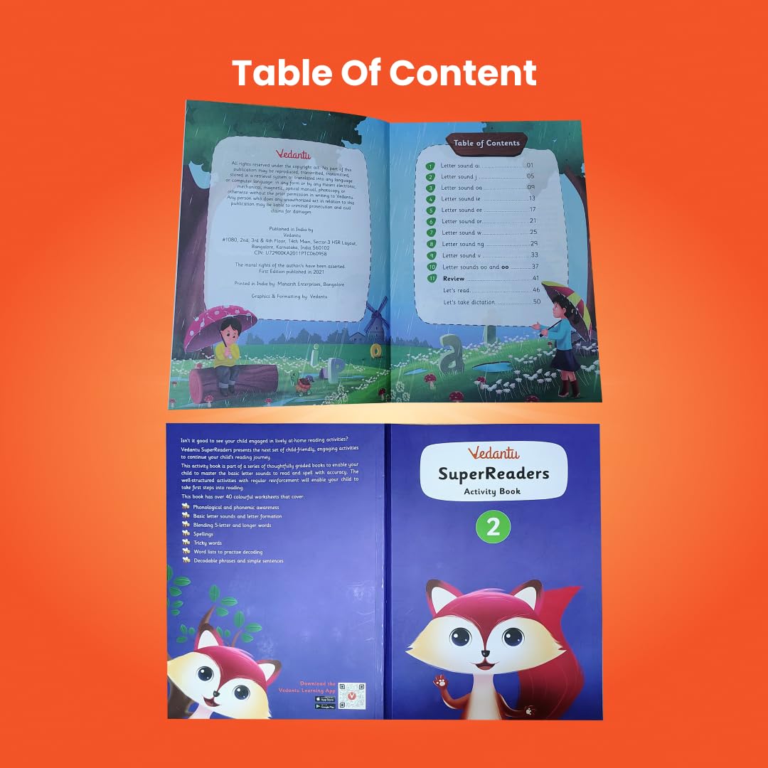 Vedantu Early Learning SuperReaders Activity Book Set for Kids (1-6) | With 40+ Colourful Worksheets | Master Phonics, Grammar, Word Analysis & Reading Fluency | Fun Projects & Short Stories for Ages 4 to 8 Years