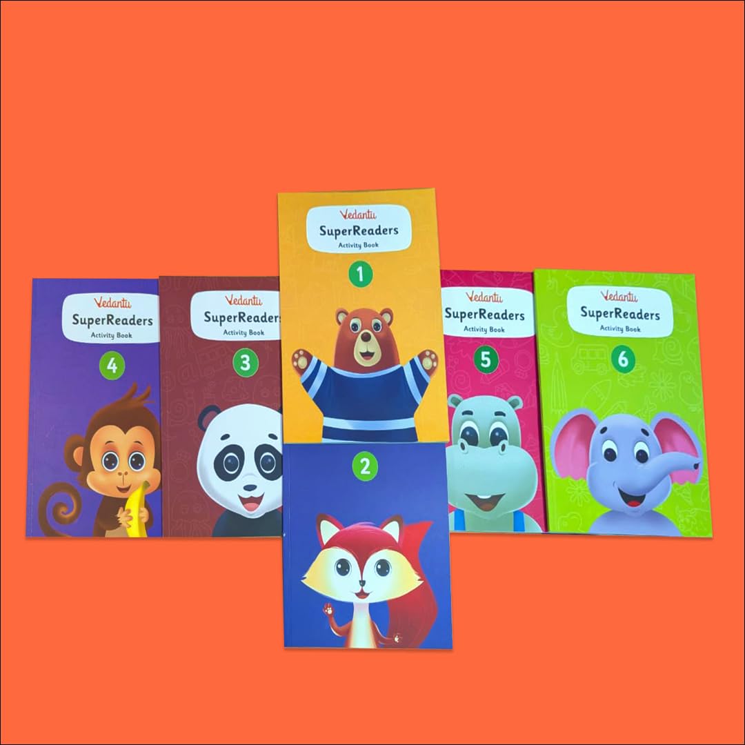 Vedantu Early Learning SuperReaders Activity Book Set for Kids (1-6) | With 40+ Colourful Worksheets | Master Phonics, Grammar, Word Analysis & Reading Fluency | Fun Projects & Short Stories for Ages 4 to 8 Years