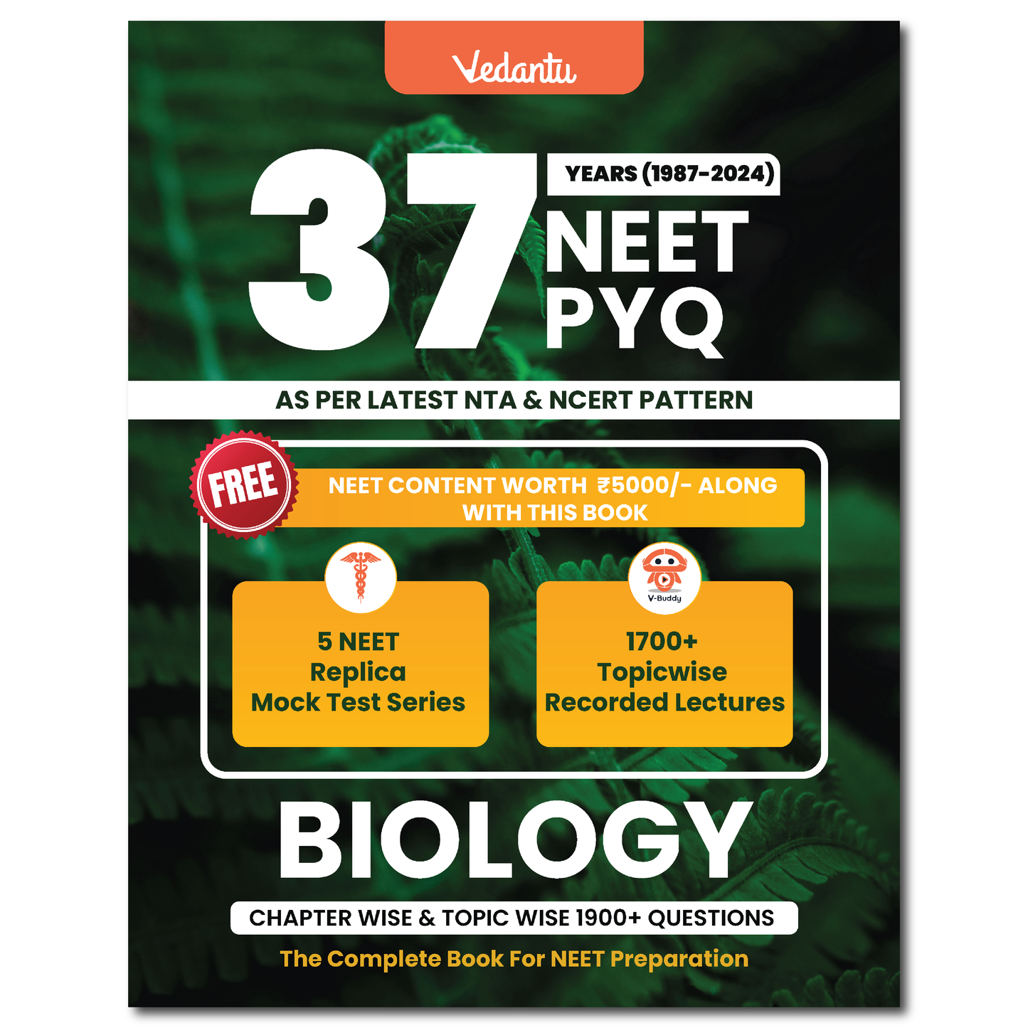 Vedantu NEET 37 Years PYQ Book Set Of 3 | Physics, Chemistry, Biology | Topicwise Solved Questions (1988–2024) | Includes Free Mock Test & Recorded Course | Latest Edition