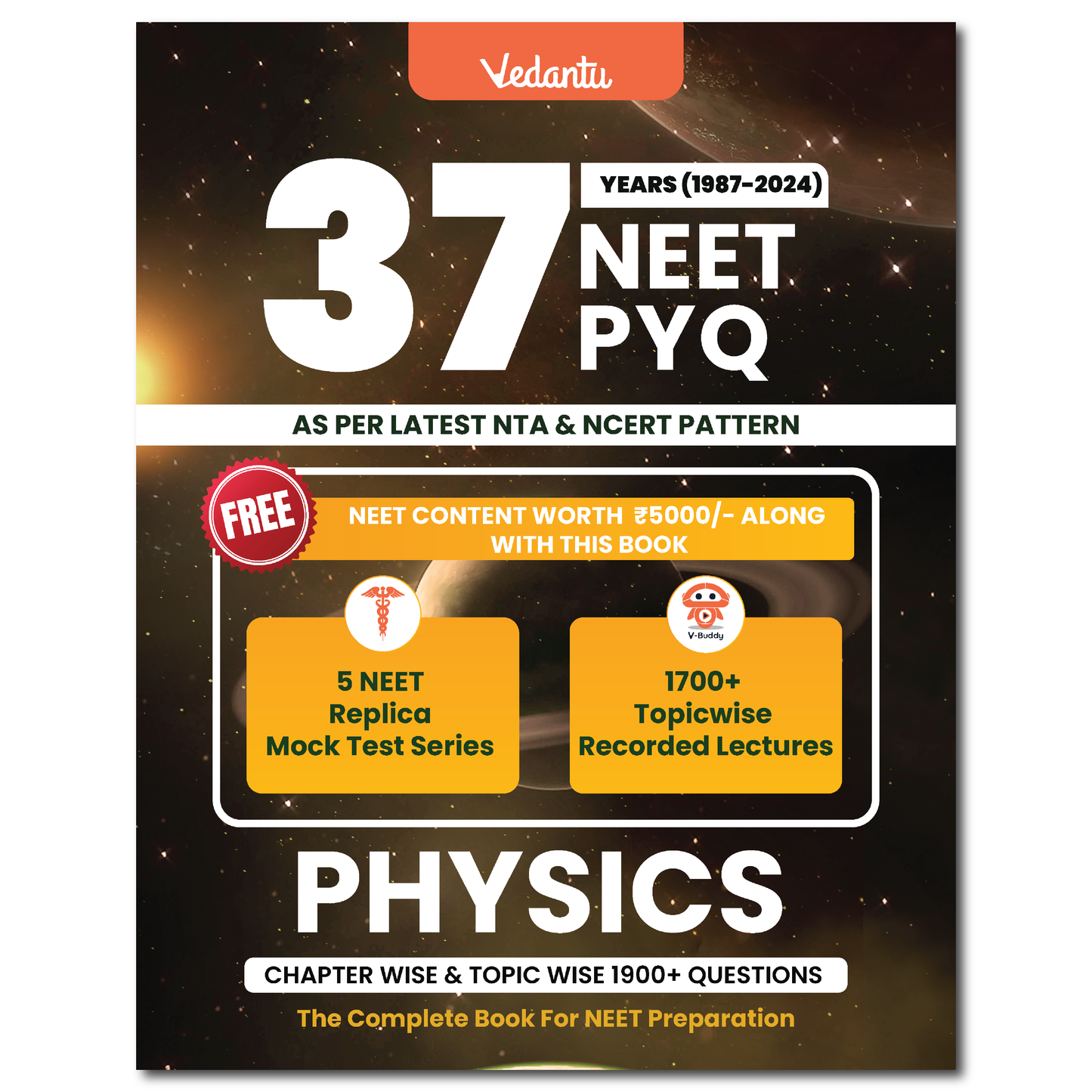 Vedantu NEET 37 Years PYQ Book Set Of 3 | Physics, Chemistry, Biology | Topicwise Solved Questions (1988–2024) | Includes Free Mock Test & Recorded Course | Latest Edition