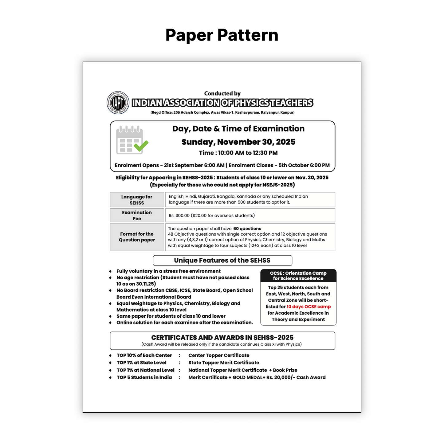 Vedantu SEHSS Exam Achievers Companion – Science | Conducted by IAPT | Latest SEHSS Exam Pattern | Curated by Expert Master Teachers | Concept Clarity Focus