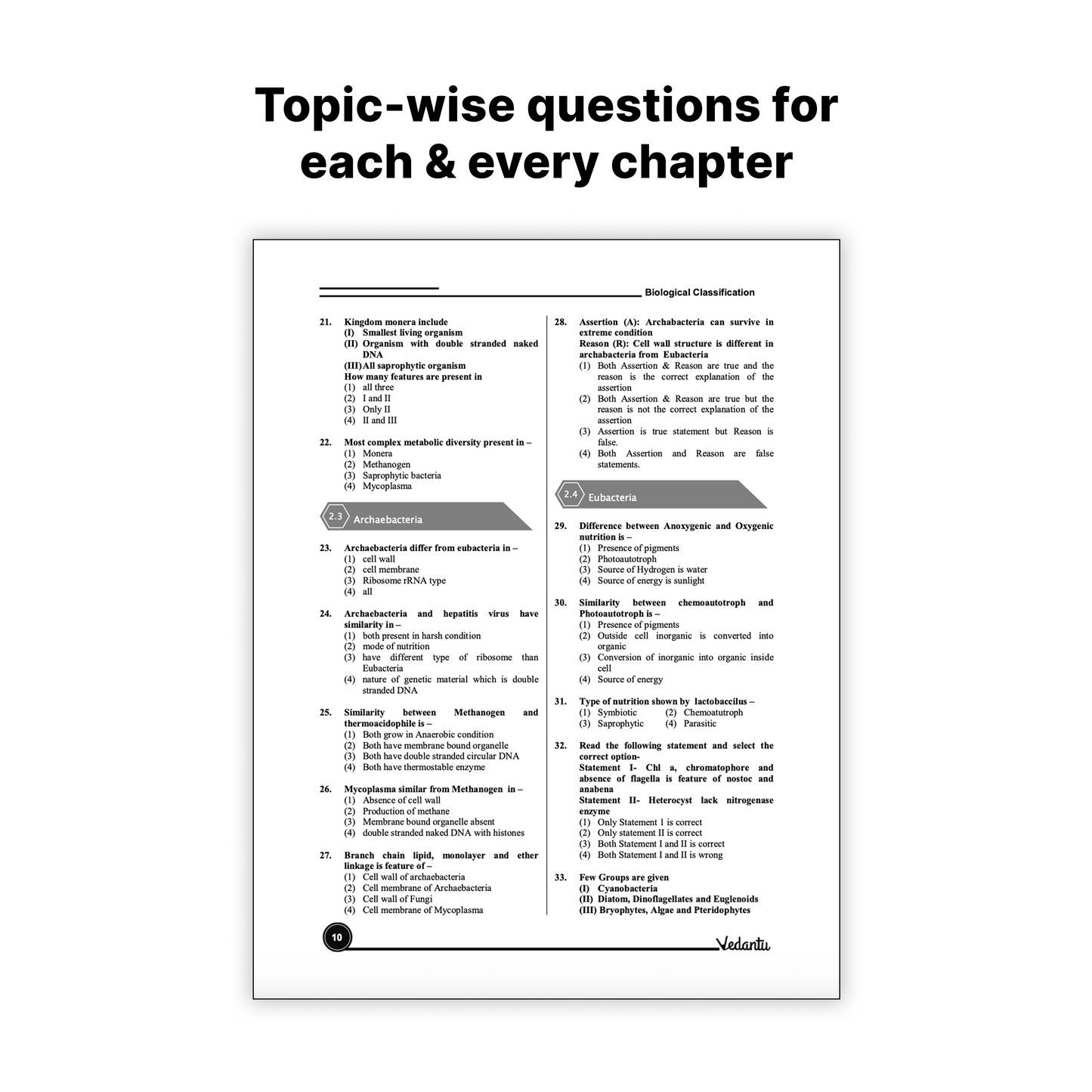 Vedantu NEET Advance Botany Question Book | NEET-UG Medical Entrance Exam Book 2026, CUET & Olympiad Preparation Guide | NCERT Based Topicwise MCQs, Multi-Statement Question, Matching A/R & Diagram Based Practice