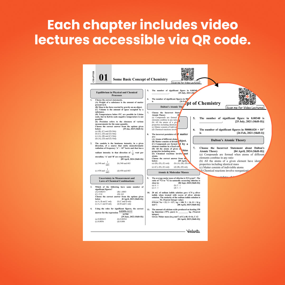 Vedantu JEE Main Physics PYQ Book | 7 Years (2019–2025) Solved Papers | 143 Papers, 3500+ MCQs, Chapterwise & Topicwise Solutions | QR Codes for Video Lectures | JEE Exam Prep Book 2026