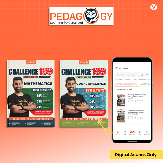 Digital-Only: Vedantu Class 12 Challenge 100 – Mathematics & Computer Science (Python) – Digital Access on Pedagogy App | Fully Solved PYQs + Chapter Notes + Latest CBSE Exam Pattern | By Shimon Joseph