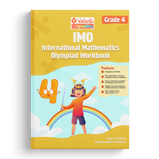 Vedantu Early Learning IMO Workbook for Grade 4 | International Mathematics Olympiad Preparation Book | 24 Concept Worksheets with HOTS & Challenge Zones | 2 IMO Sample Papers | Ideal for CBSE, ICSE, State Boards & IB Curriculum