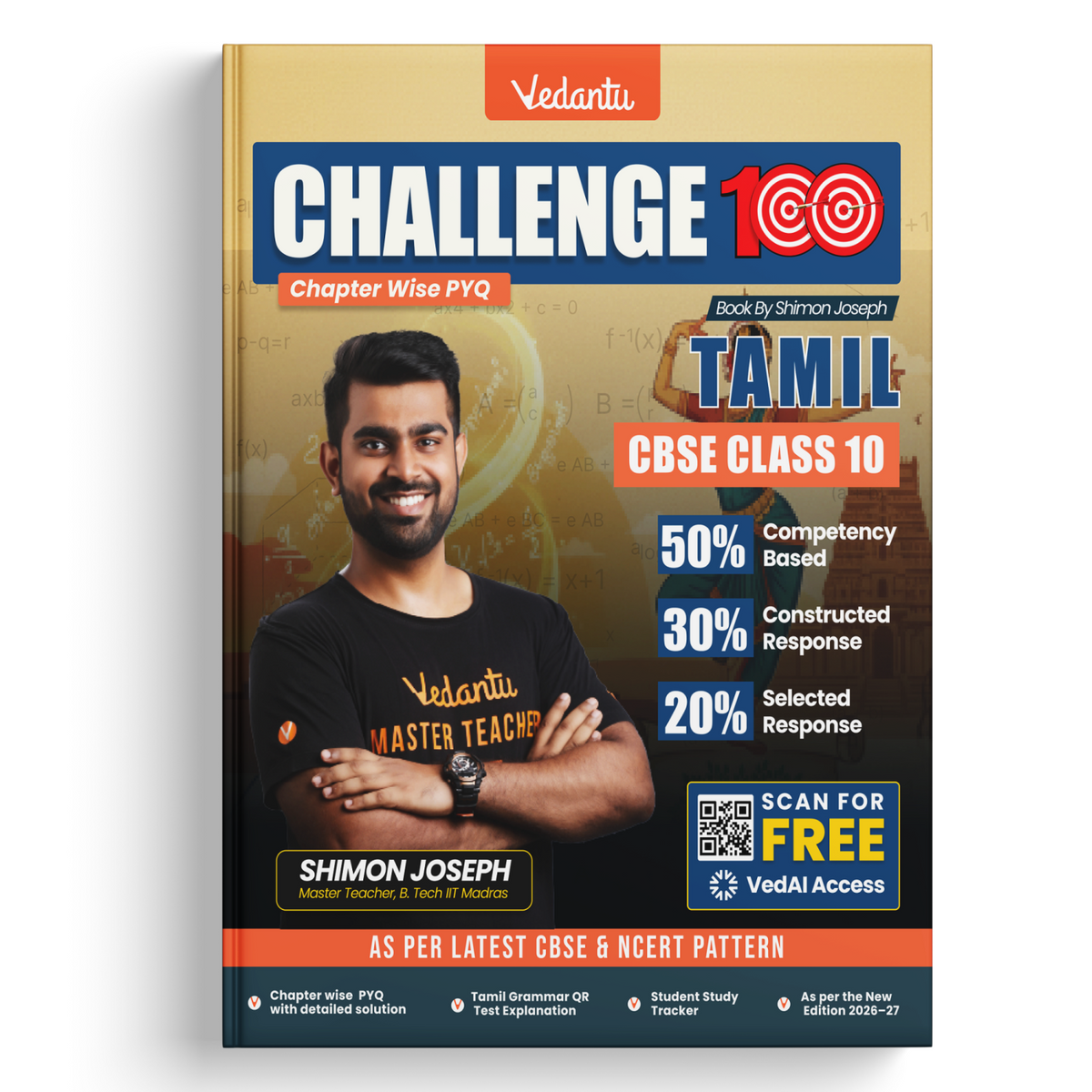 Vedantu Challenge 100 Tamil Class 10 | By Shimon Joseph | Latest CBSE Syllabus | Chapter-wise PYQ with Detailed Solutions | Tamil Grammar QR Test Explanation | Student Study Tracker | Competency-Based Pattern | As per New Edition 2026–27