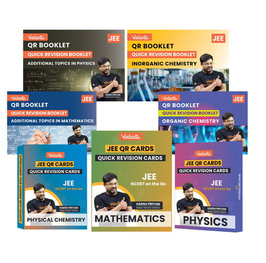 Vedantu JEE 2026 Quick Revision (QR) Cards – Physics, Chemistry & Mathematics | Flash Cards for JEE Main & Advanced | Quick Concept Recap & Practice Booklet by Harsh Priyam Sir