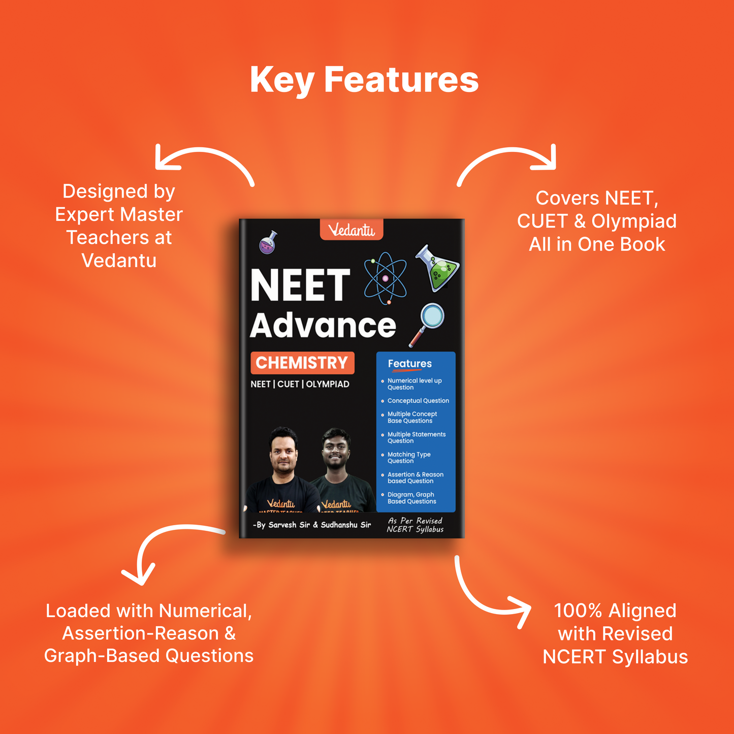 Vedantu NEET Advance Chemistry Question Book | NEET-UG Medical Entrance Exam Book 2026, CUET & Olympiad Preparation Guide | NCERT Based Topicwise MCQs, Numerical Level-up With Conceptual Questions, Matching Graph, A/R & Diagram Based Questions