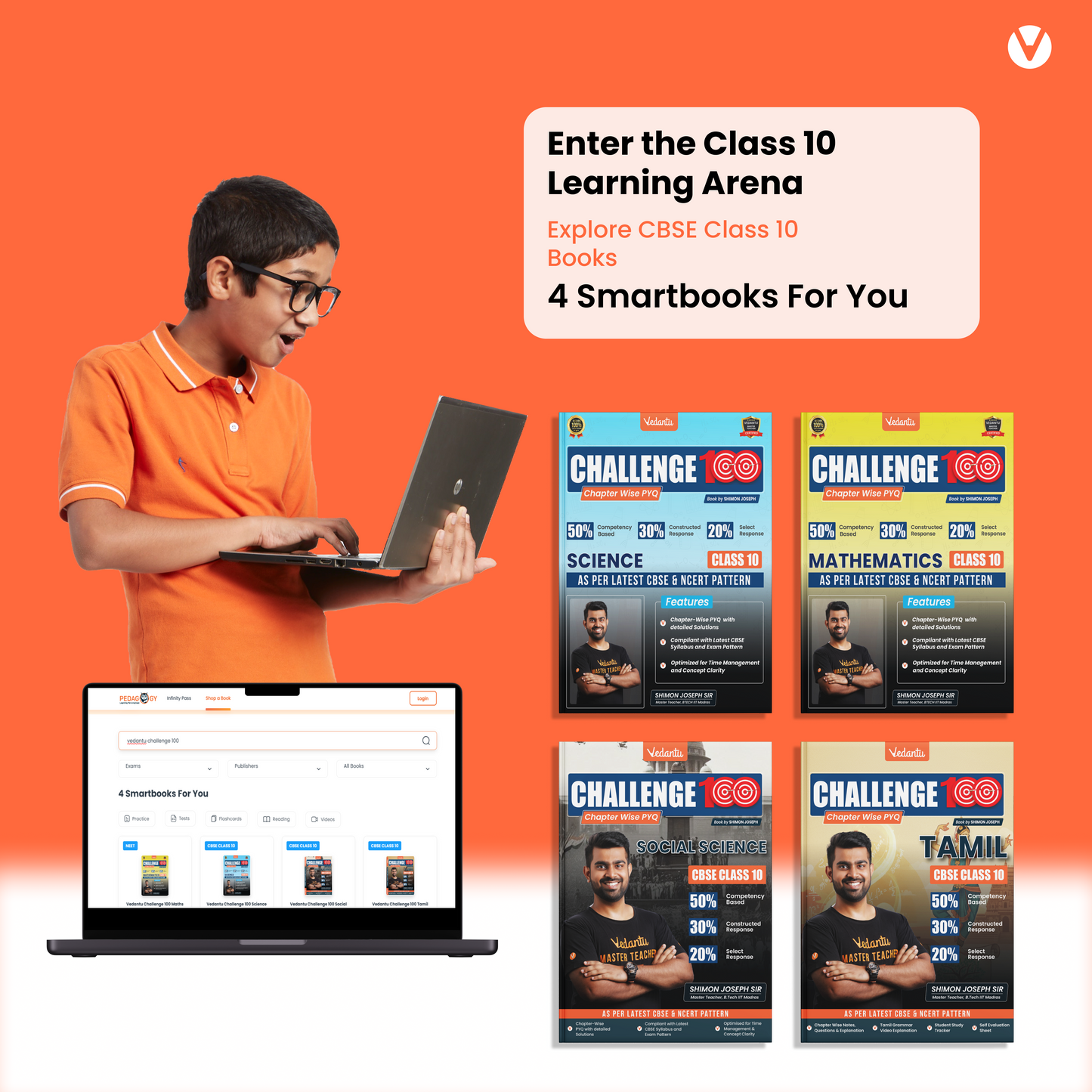 Digital-Only: Vedantu Challenge 100 Class 10 – Digital Access on Pedagogy App | Science, Maths, Tamil & Social Science | CBSE & NCERT Pattern | By Shimon Joseph