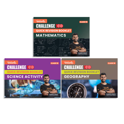 Vedantu Challenge 100 Class 10 QR Flashcards & Booklets Combo of 5 Shimon Sir | Quick Revision Cards for Science & Social Studies with 3 QR Booklets for Science Activity Maths & Geography | CBSE 2026 Exam Preparation Guide