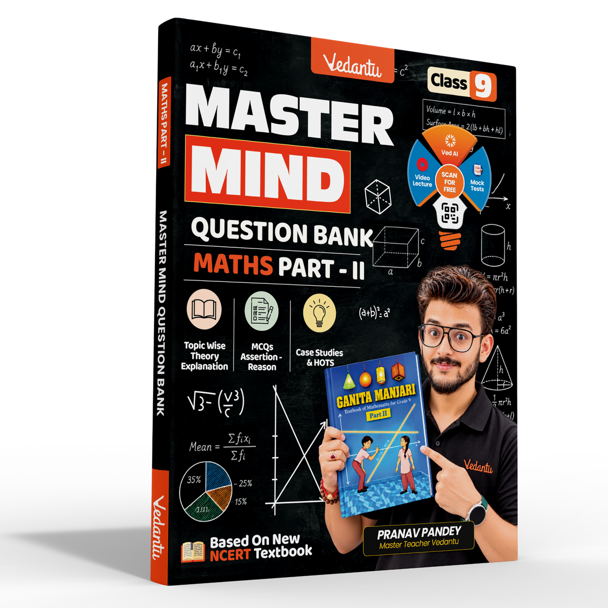 [Pre-Order] Vedantu Master Mind CBSE Class 9 Maths Part 2 Question Bank | Based on New NCERT Ganita Manjari Textbook | Topicwise Theory, MCQs, Assertion Reason, Case Studies & HOTS | By Pranav Pandey