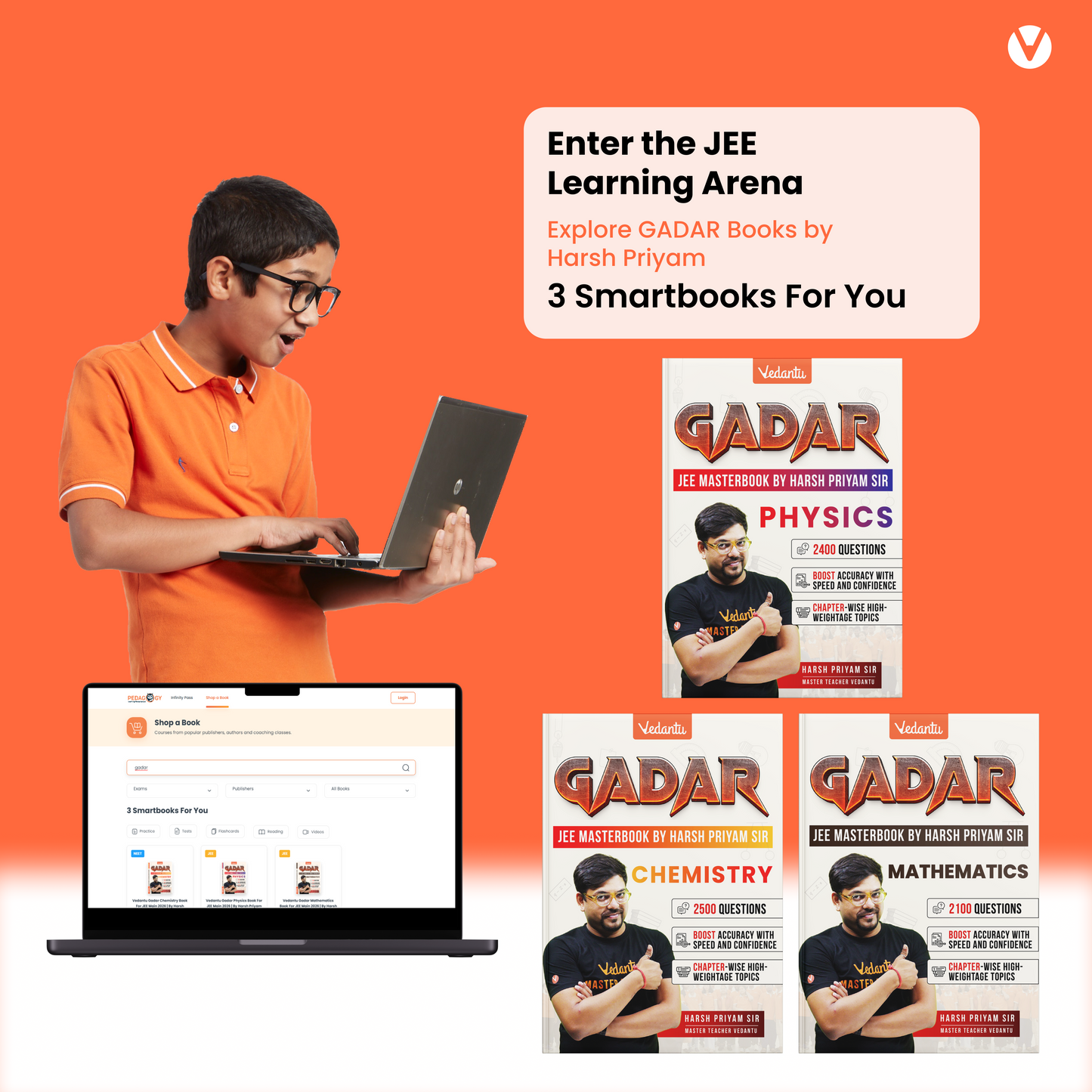 Digital-Only: Vedantu Gadar PCM for JEE Main 2026 – Digital Access on Pedagogy App | Physics, Chemistry & Mathematics | 7000+ Questions + Chapterwise Formulas + High-Weightage Topics + Video Solutions | By Harsh Priyam Sir