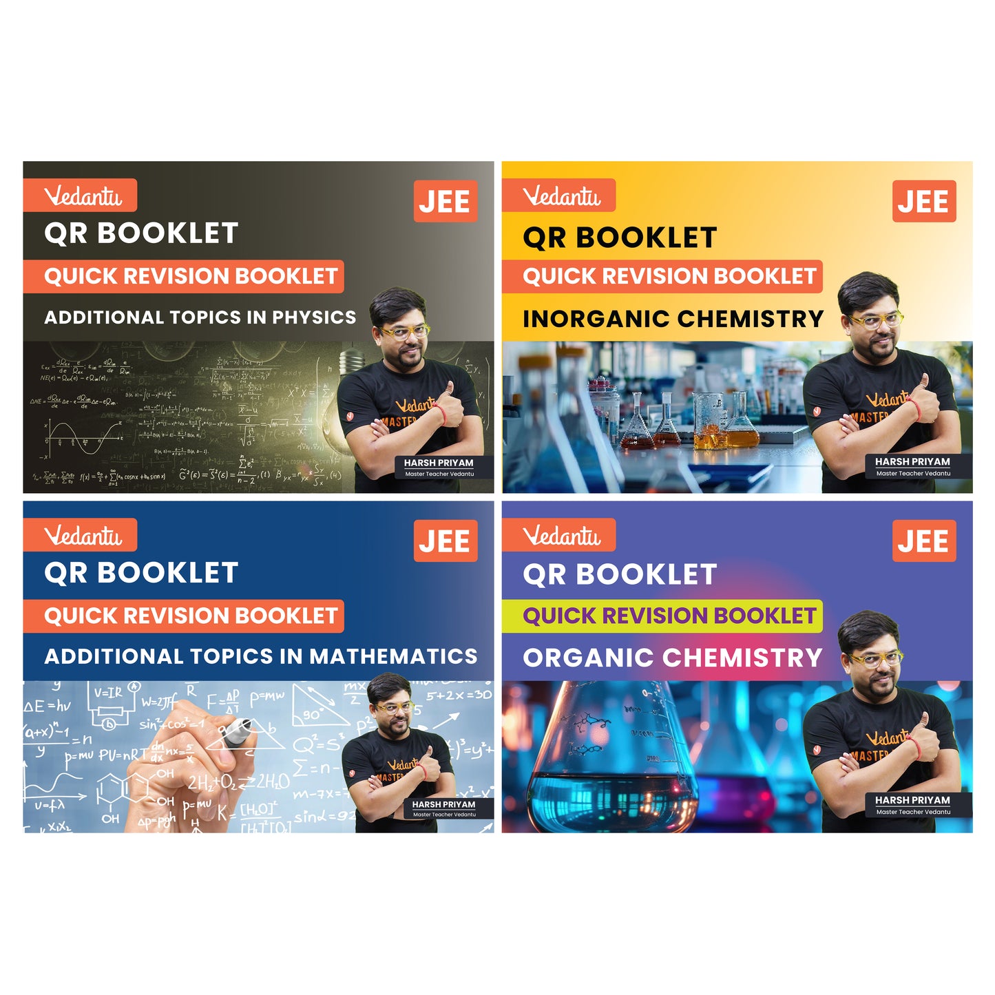 Vedantu JEE 2026 Quick Revision (QR) Cards – Physics, Chemistry & Mathematics | Flash Cards for JEE Main & Advanced | Quick Concept Recap & Practice Booklet by Harsh Priyam Sir