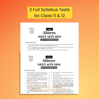 Vedantu NEET AITS 180 2026 | Latest NEET Pattern | 10+2 Full With 8 Part Syllabus Tests for Class 11 & 12 | 3600+ MCQs, 25 OMR Sheets & NCERT-Based Solution Booklet | Crack NEET with Confidence