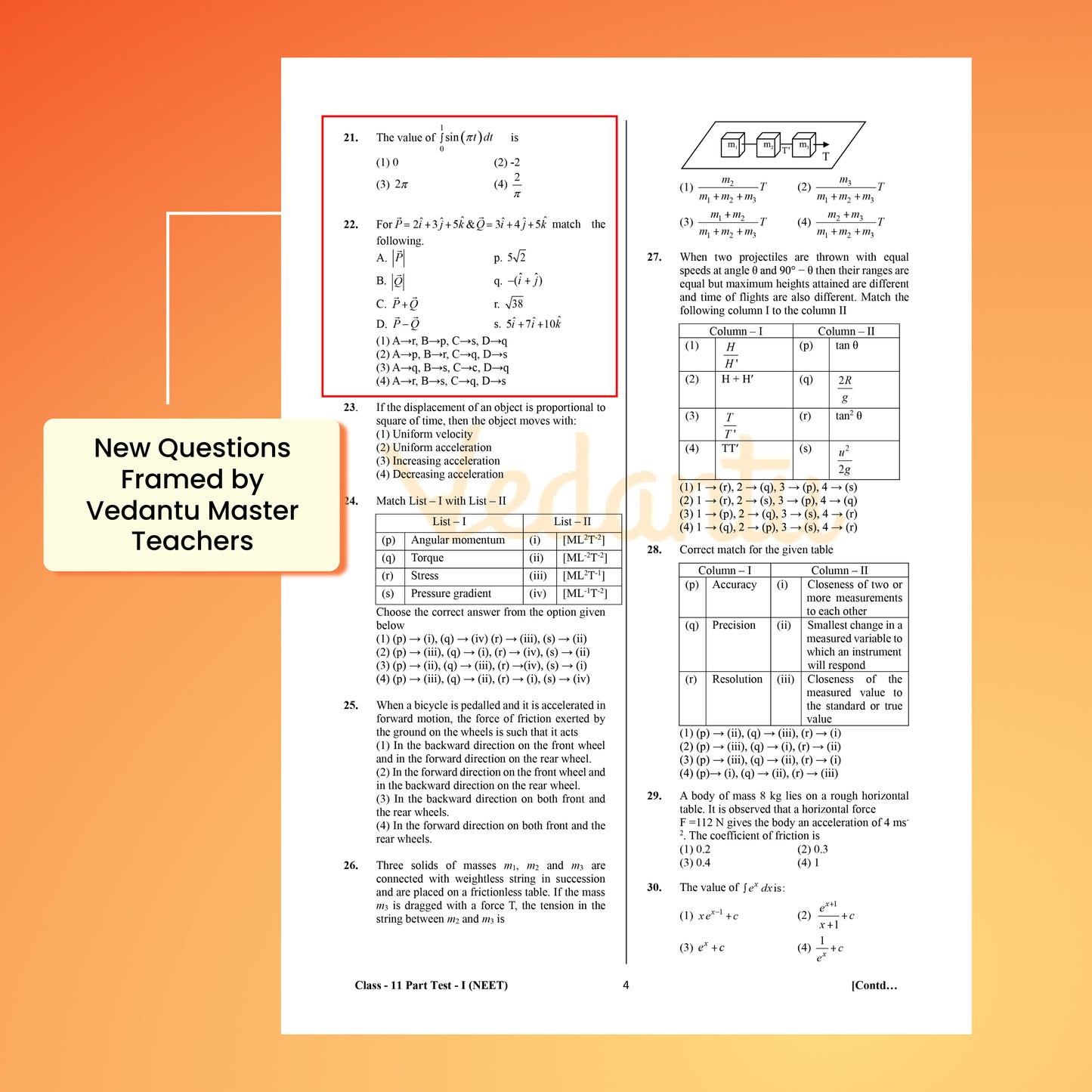 Vedantu NEET AITS 180 2026 | Latest NEET Pattern | 10+2 Full With 8 Part Syllabus Tests for Class 11 & 12 | 3600+ MCQs, 25 OMR Sheets & NCERT-Based Solution Booklet | Crack NEET with Confidence