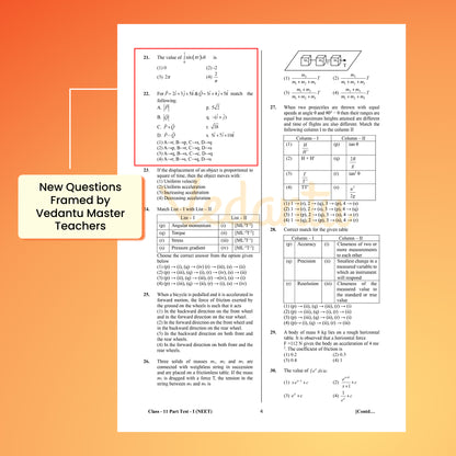 Vedantu NEET AITS 180 2026 | Latest NEET Pattern | 10+2 Full With 8 Part Syllabus Tests for Class 11 & 12 | 3600+ MCQs, 25 OMR Sheets & NCERT-Based Solution Booklet | Crack NEET with Confidence