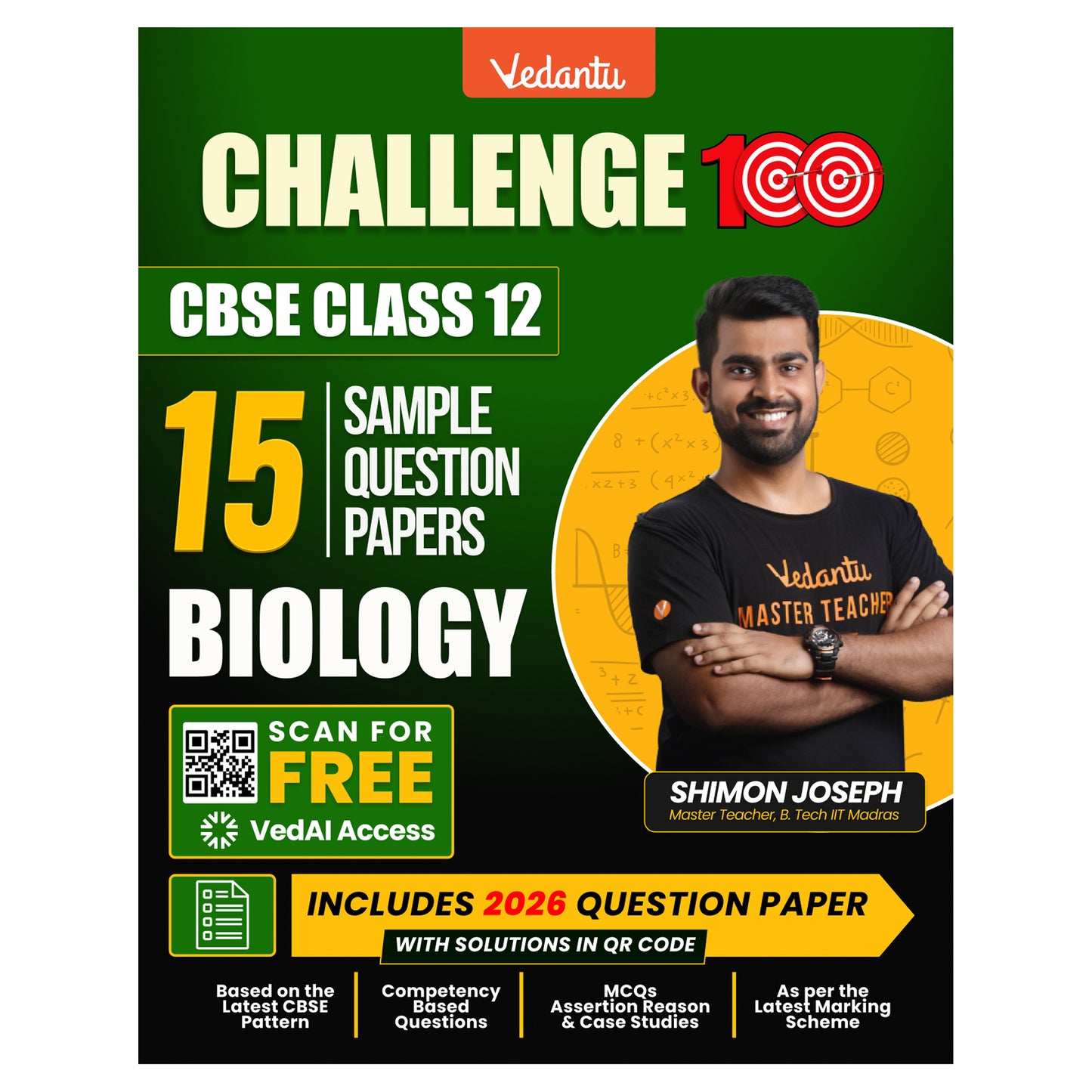 { Pre-Order } - Vedantu Challenge 100 CBSE Class 12 Sample Question Papers Combo Set (Physics, Chemistry, Mathematics & Biology) | 60 Sample Question Papers | Based on Latest CBSE Pattern | Board Exam 2026-27