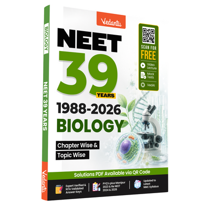 Vedantu NEET Biology 39 Years Chapter-Wise & Topic-Wise Previous Year Questions (1988–2026) | PYQ Book with Detailed Answer Keys, QR Video Solutions & Latest NMC Syllabus