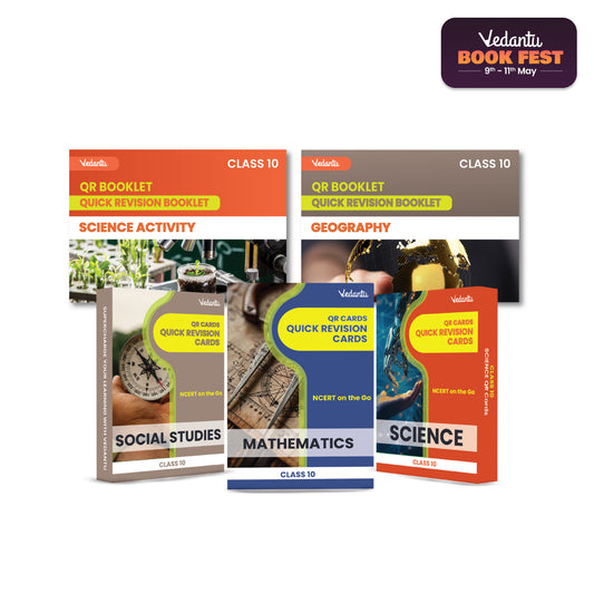 Vedantu Quick Revision Cards for CBSE Class 10 Mathematics, Science, Social Science 2025 | Flash Cards With Booklet for Quick Revision