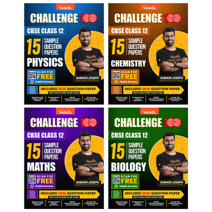 { Pre-Order } - Vedantu Challenge 100 CBSE Class 12 Sample Question Papers Combo Set (Physics, Chemistry, Mathematics & Biology) | 60 Sample Question Papers | Based on Latest CBSE Pattern | Board Exam 2026-27
