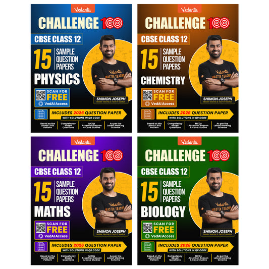 { Pre-Order } - Vedantu Challenge 100 CBSE Class 12 Sample Question Papers Combo Set (Physics, Chemistry, Mathematics & Biology) | 60 Sample Question Papers | Based on Latest CBSE Pattern | Board Exam 2026-27