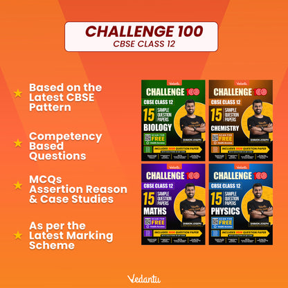 { Pre-Order } - Vedantu Challenge 100 CBSE Class 12 Sample Question Papers Combo Set (Physics, Chemistry, Mathematics & Biology) | 60 Sample Question Papers | Based on Latest CBSE Pattern | Board Exam 2026-27