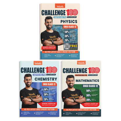 Vedantu Challenge 100 CBSE Class 12 Chapter-Wise PYQ Combo Set (Physics, Chemistry & Mathematics) | Previous Year Questions with Detailed Solutions | Based on Latest CBSE Pattern | Board Exam 2026-27