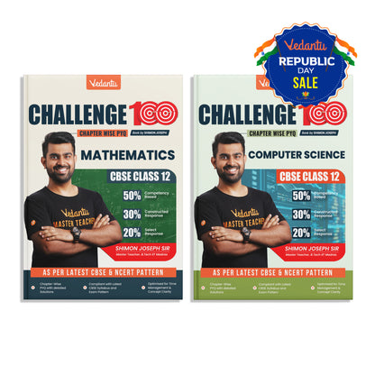 Vedantu CBSE Class 12 Challenge 100 – Mathematics & Computer Science Combo Set Of 2 | Fully Solved PYQs, Chapter Notes & CBSE Pattern | Latest Exam Pattern | By Shimon Joseph