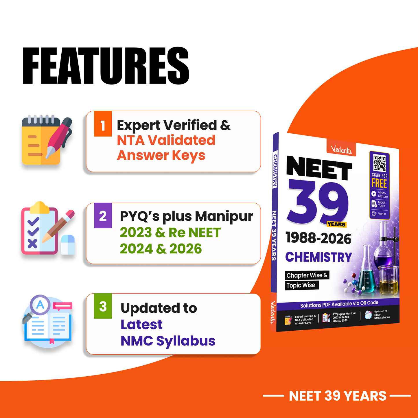 Vedantu NEET Chemistry 39 Years Previous Year Questions (1988–2026) | Chapter-Wise & Topic-Wise PYQs with Expert Verified Answer Keys | Updated NMC Syllabus