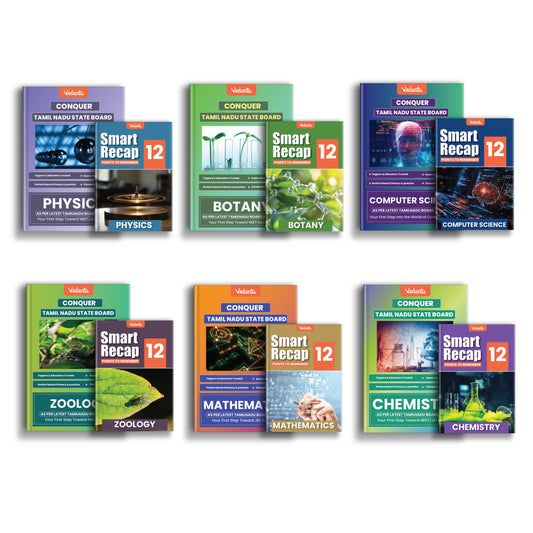 Vedantu Class 12 Conquer Physics, Chemistry, Botany, Zoology, Maths, Computer Science Books Combo - TN State Board | Also Includes Smart Recap Book | Based on Latest Textbook, Textual & Additional Questions, HOTS, Unit Tests, Govt. Question Papers