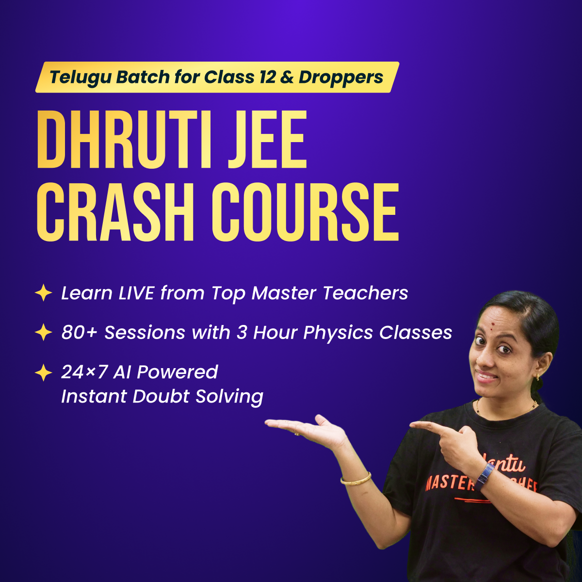DHRUTI JEE Crash Course 2026 – Telugu JEE Mains Combo Course with AI Doubt Solving